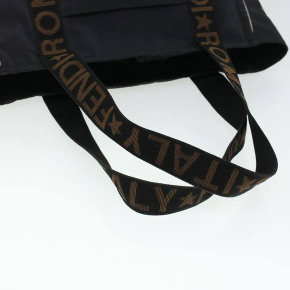 FENDI Tote Bag Nylon Black Brown Auth 44164 - Picture 7 of 16